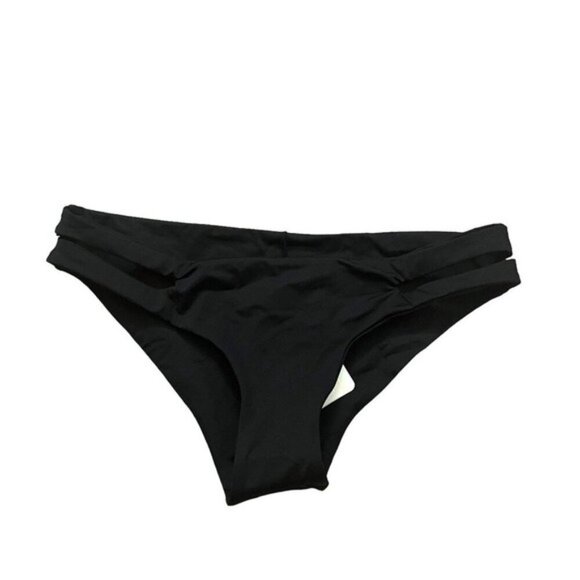 L*space Swim Estella Black Bikini Cheeky Bottoms Small  Dual Side Cutouts - Picture 5 of 7